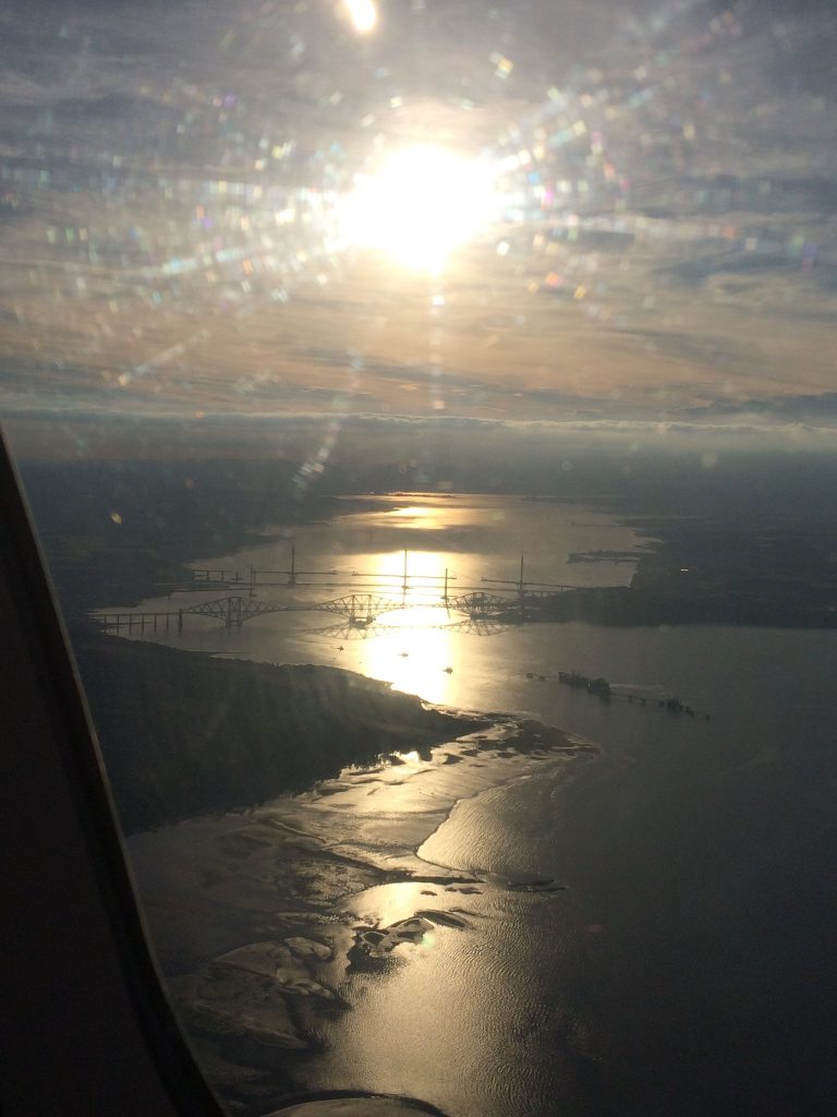 Flight out of Edinburgh, Scotland