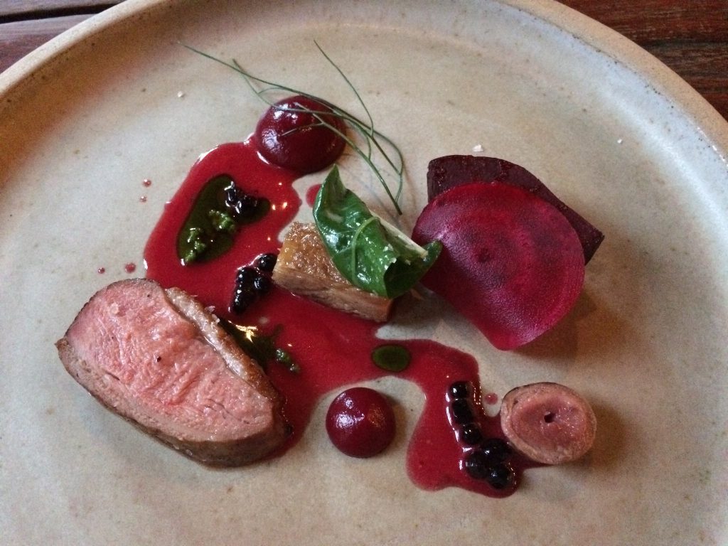 Duck and beets at Timberyard, Edinburgh, Scotland