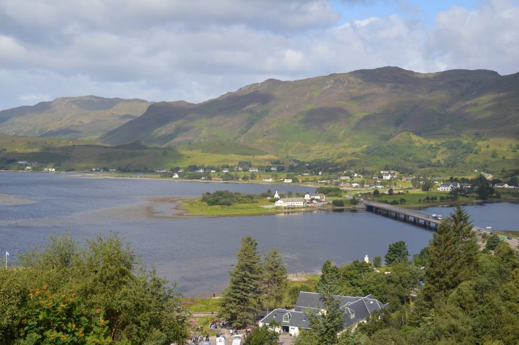 View of the lochs in Dornie, Scotland