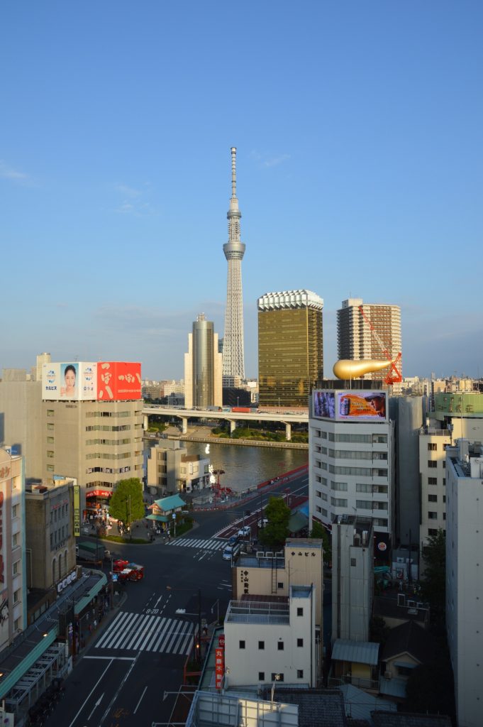 View of Tokyo Skytree from Asakusa Culture and Tourism Center, Tokyo, Japan