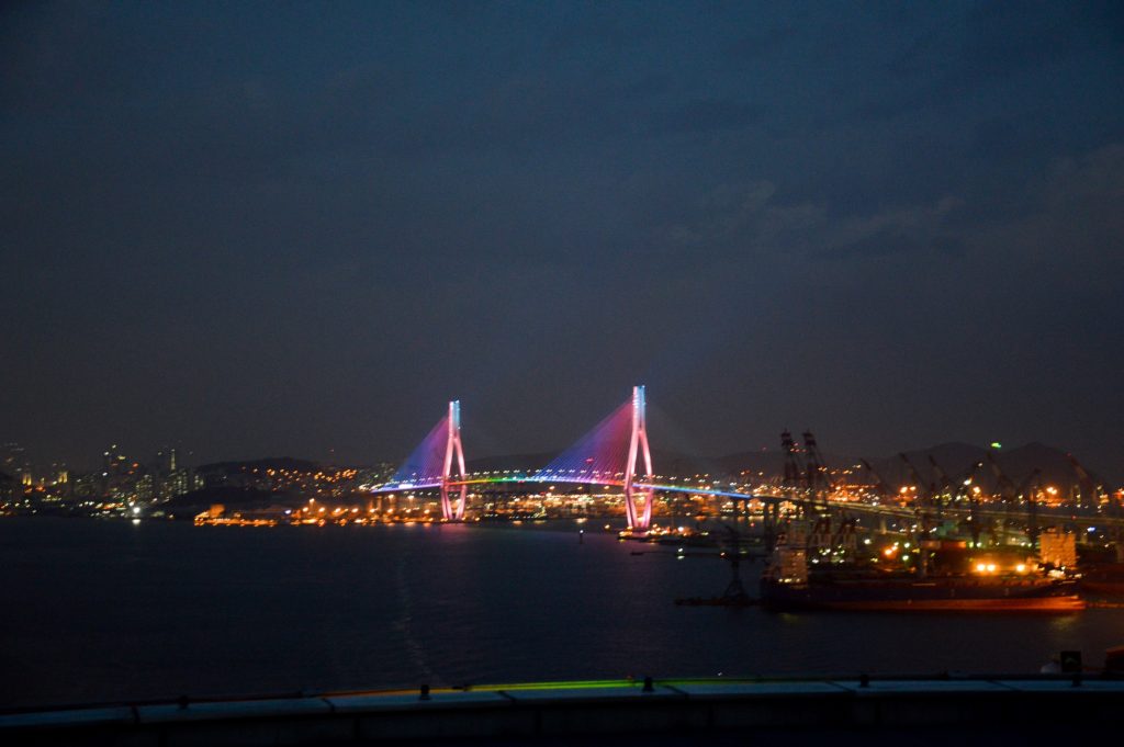 View of Gwangandaegyo Bridge from Lotte Department Store, Busan, South Korea