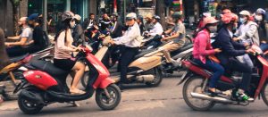 Traffic in Hanoi Old Quarter, Vietnam