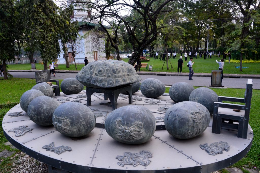 Sundial commemorating relations between Japan and Thailand in Lumphini Park, Bangkok, Thailand