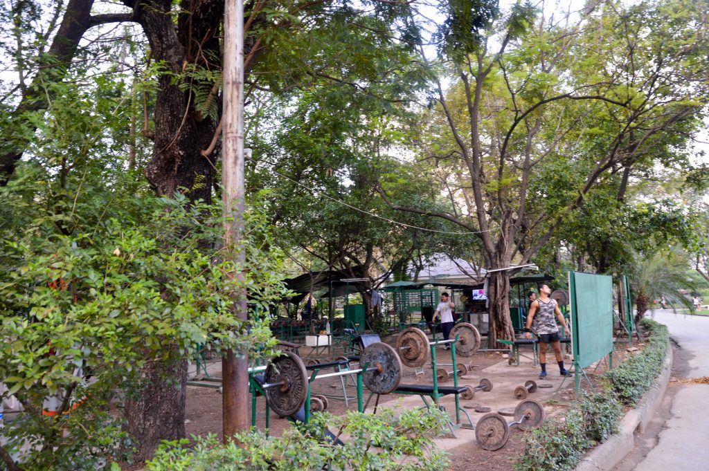 Exercise area in Lumphini Park, Bangkok, Thailand