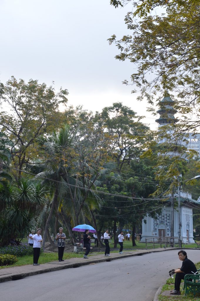 Doing Tai Chi in Lumphini Park, Bangkok, Thailand