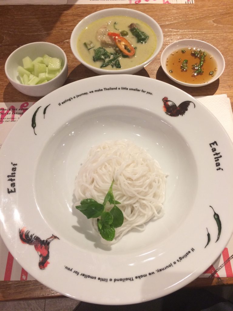Green curry at Eathai, Bangkok, Thailand