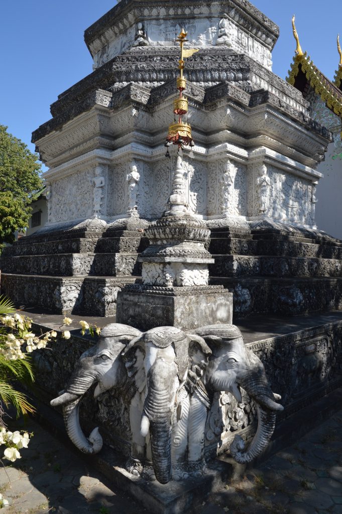 Elephants at a temple, Chiang Mai, Thailand