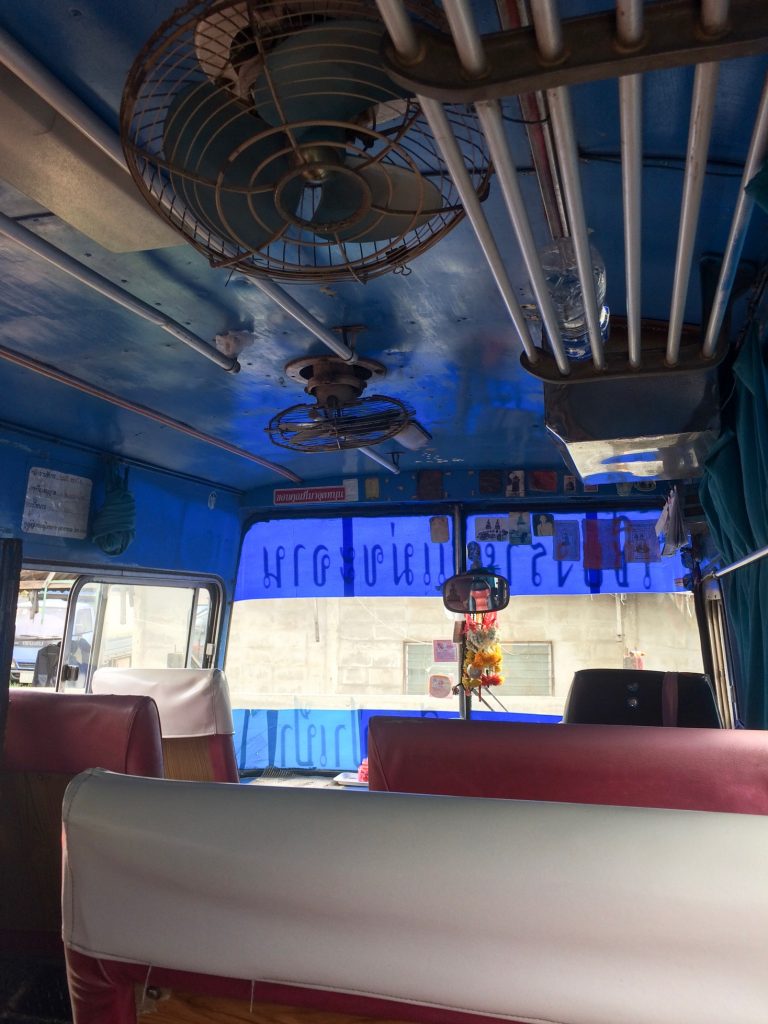 Bus to the White Temple in Chiang Rai, Thailand