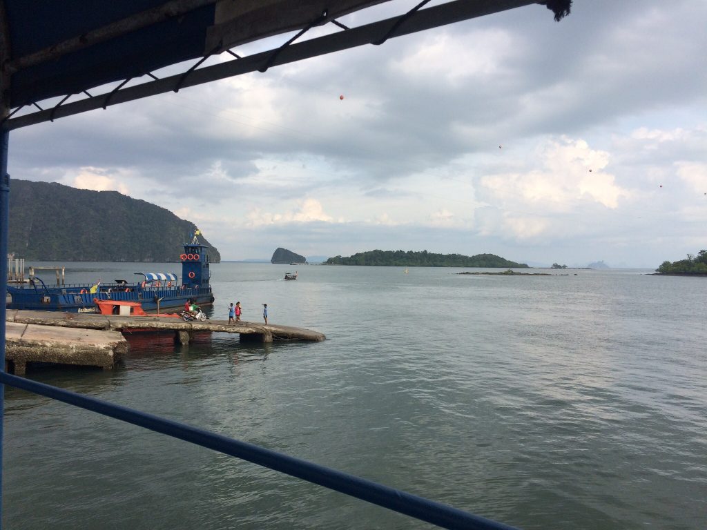 View of the pier from the ferry to Ko Lanta, Thailand