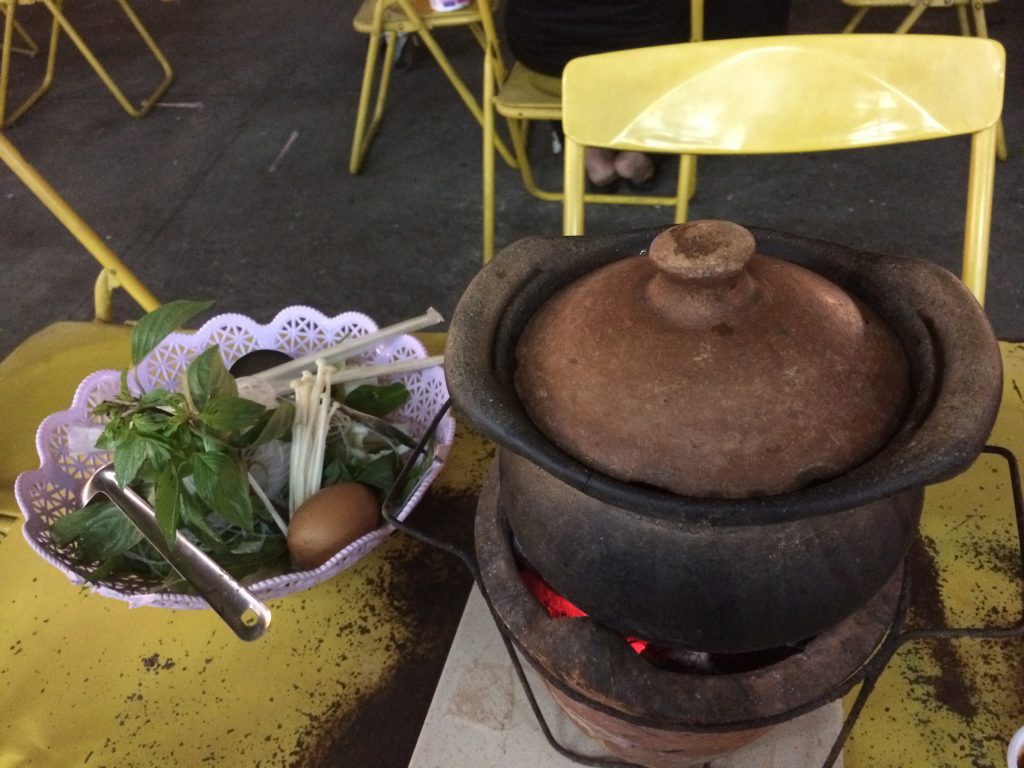 Hot pot dinner at Chiang Rai Night Bazaar, Thailand 