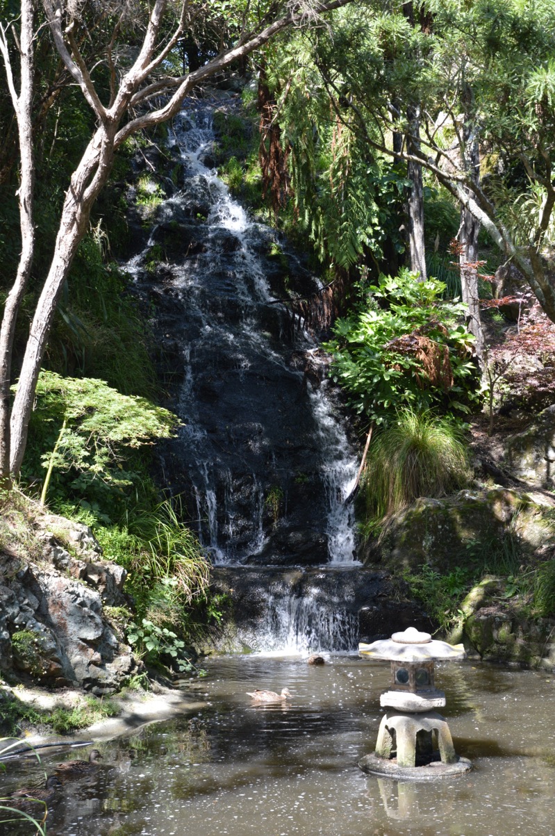 Peace Flame and waterfall, Wellington, New Zealand
