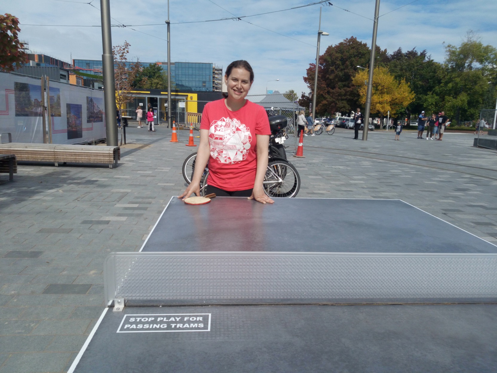 Playing ping pong, Christchurch, New Zealand