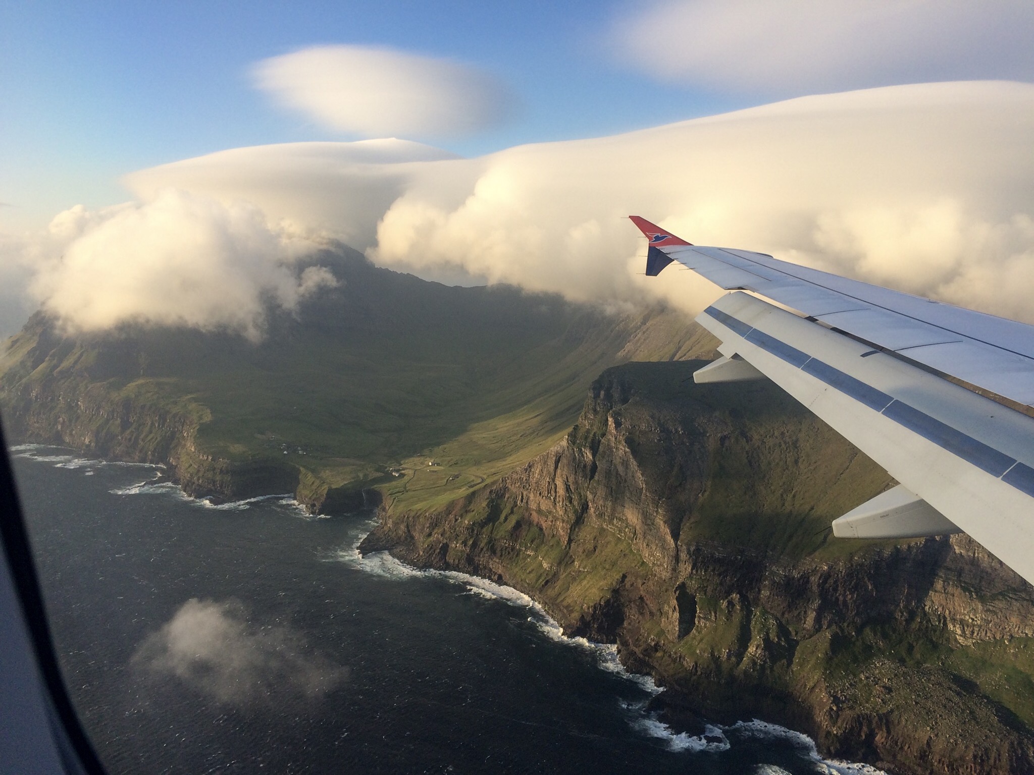 Atlantic Airways flight to Torshavn, Faroe Islands
