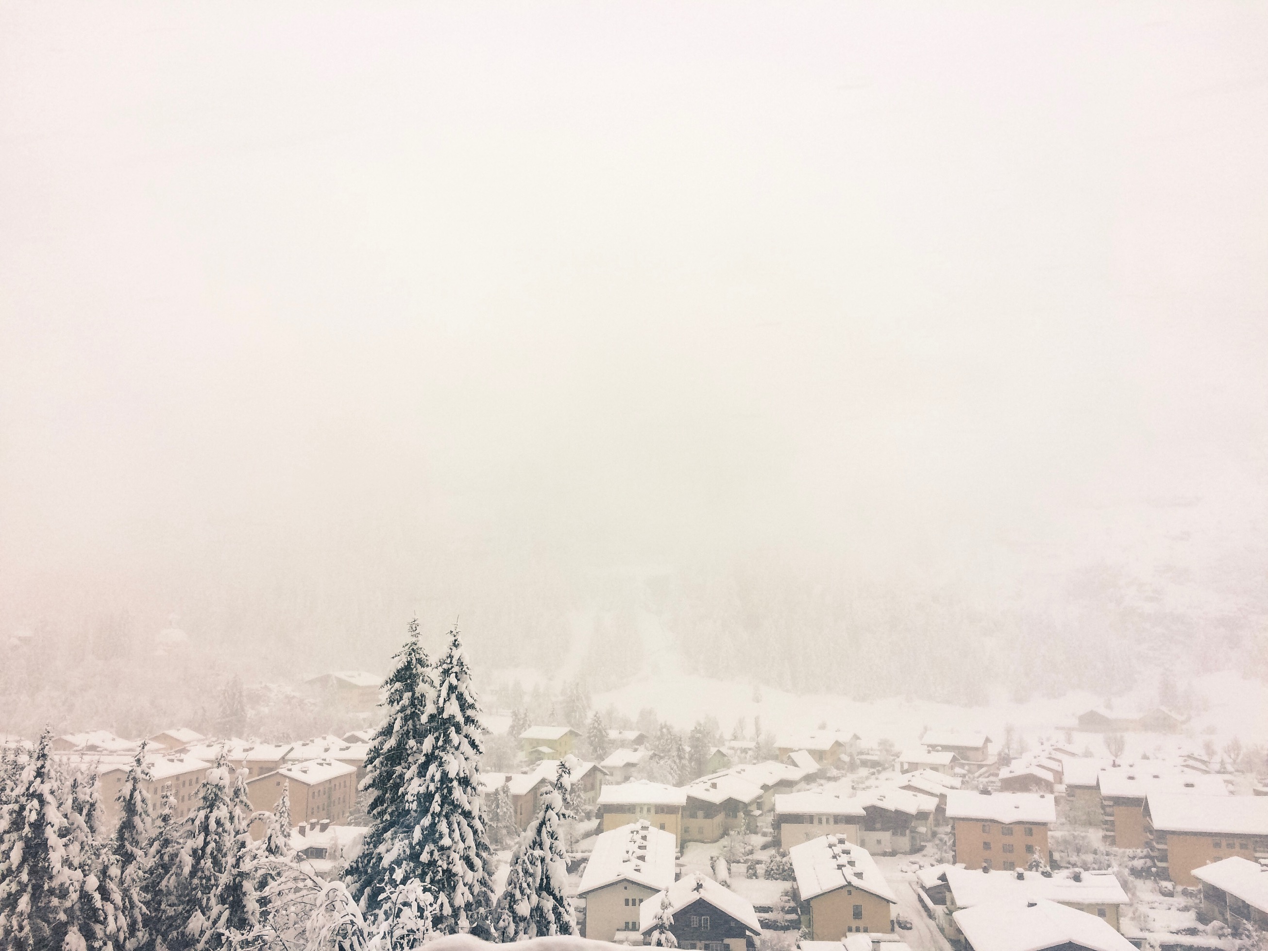 Whiteout on train from Ljubljana, Slovenia to Salzburg, Austria