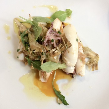 Food on a plate from one of the restaurants in Nice