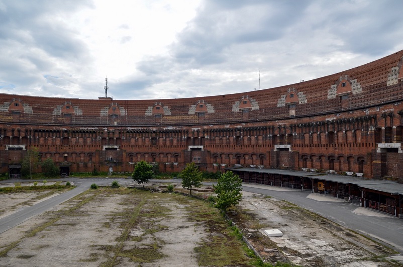 A large round building - once the Nazi Party Rally Grounds, now the Documentation Center in Nuremberg