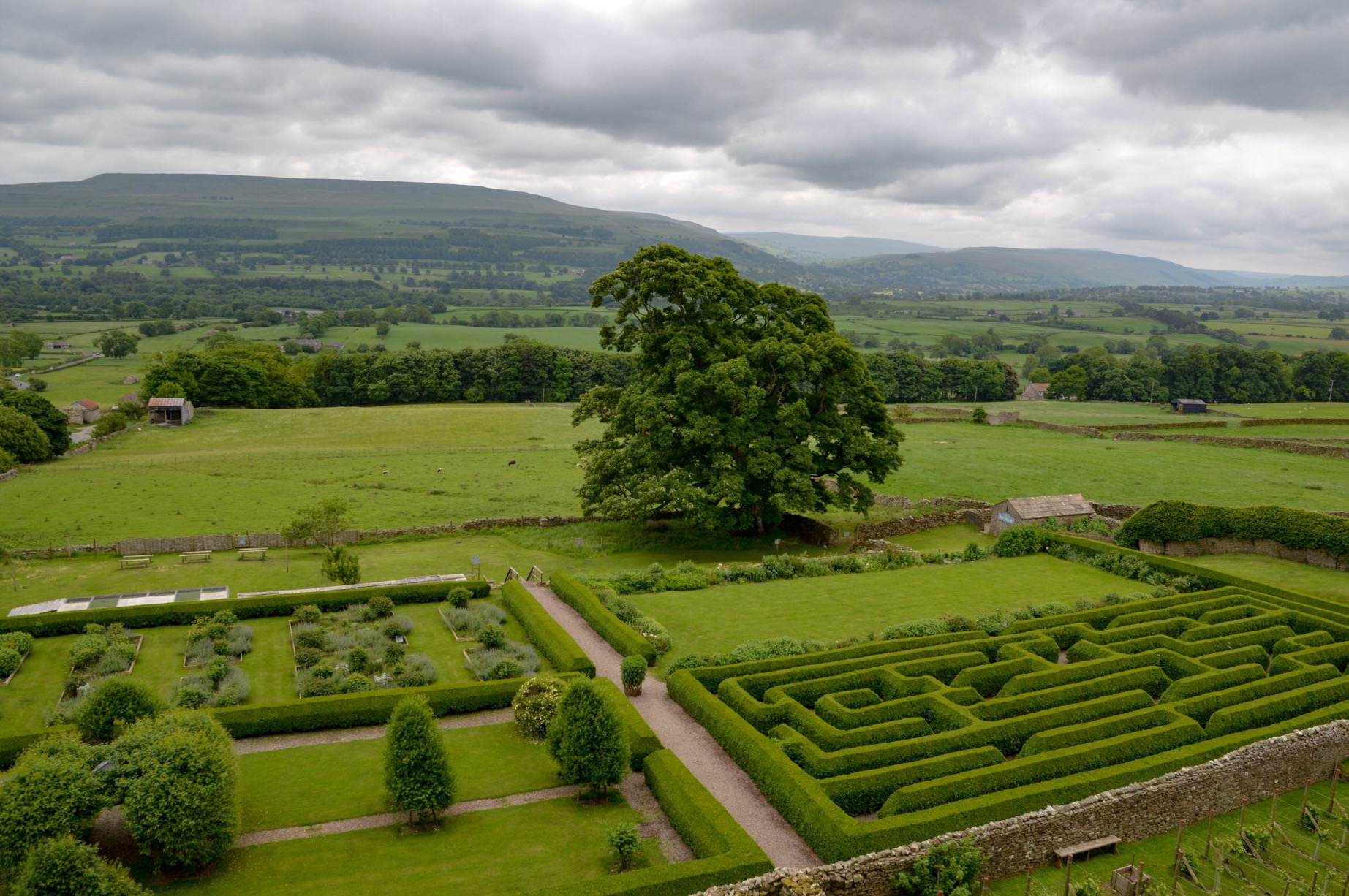 Bolton Castle grounds, Wensleydale, Yorkshire Dales, UK