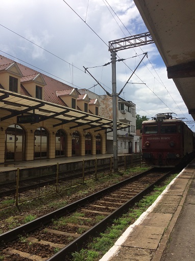 Train arriving in Romania
