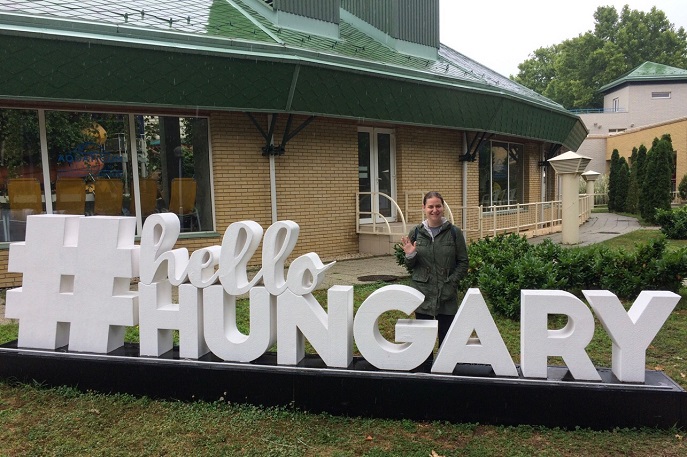 Hello Hungary sign, Debrecen, Hungary