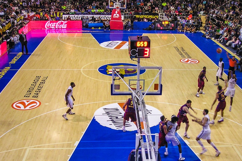 Basketball game in Barcelona, Spain