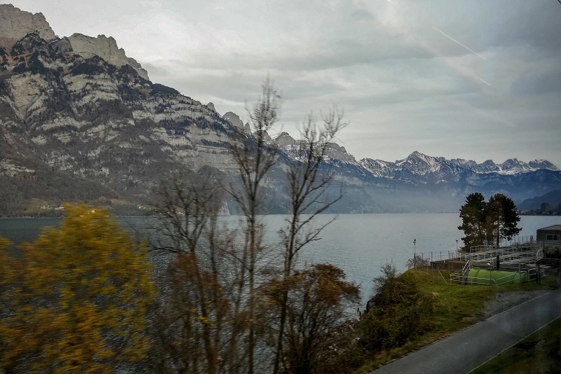 Mountain view from the Zurich to Liechtenstein train