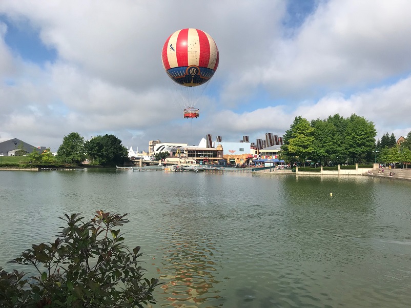 Big balloon over a lake at Disneyland Paris