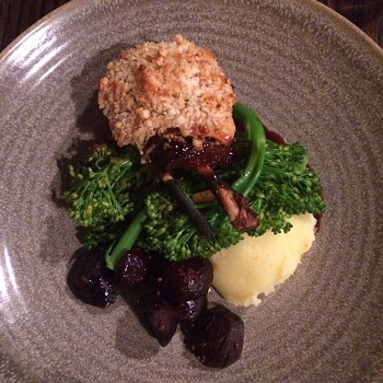 Lamb chop on a plate at Shawtys Cafe in Twizel, NZ