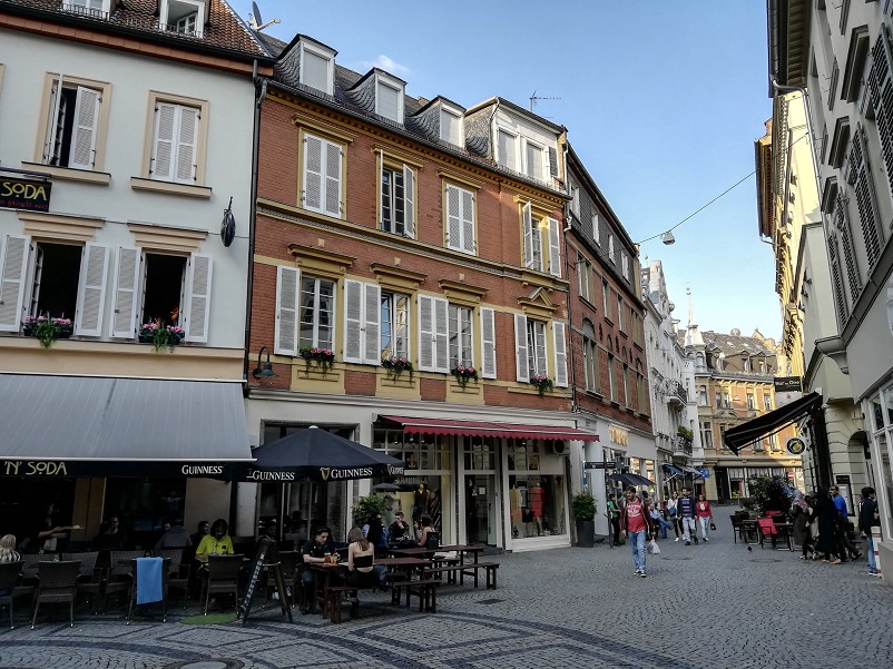 Cobblestone street in the Wiesbaden Old Town