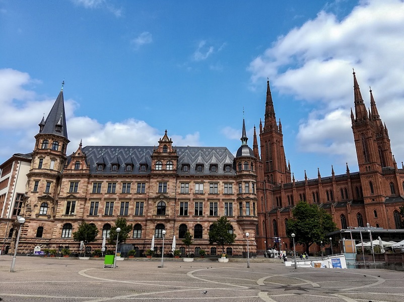 Marktkirche and City Hall in Wiesbaden