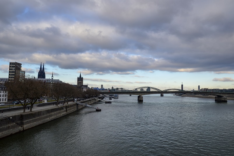 View of the Rhine River and Cologne from the Chocolate Museum