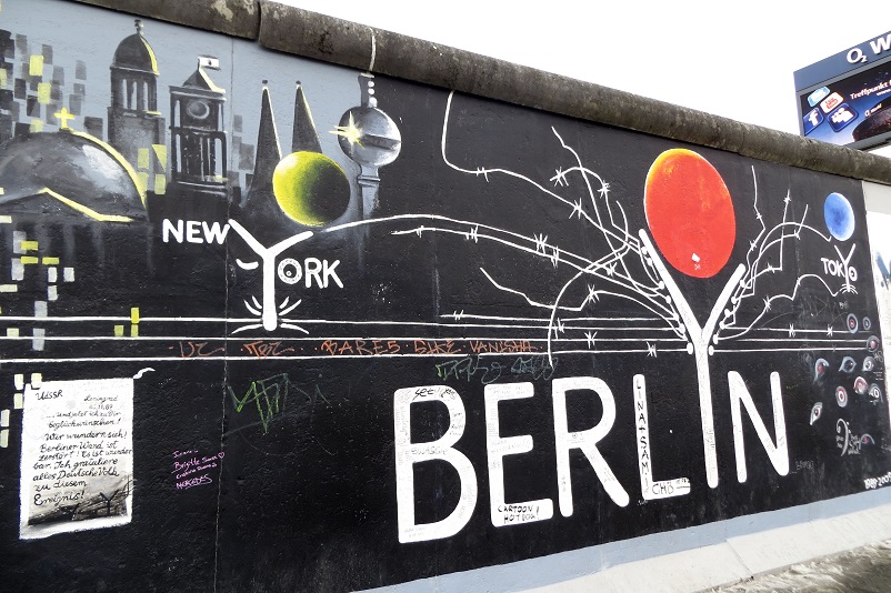 Part of the East Side Gallery saying "New York" and "Berlin" - one of the top things to see in Berlin