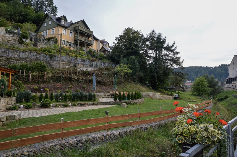 Stream and houses in Rathen, Germany