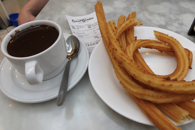 Churros con chocolate in Madrid