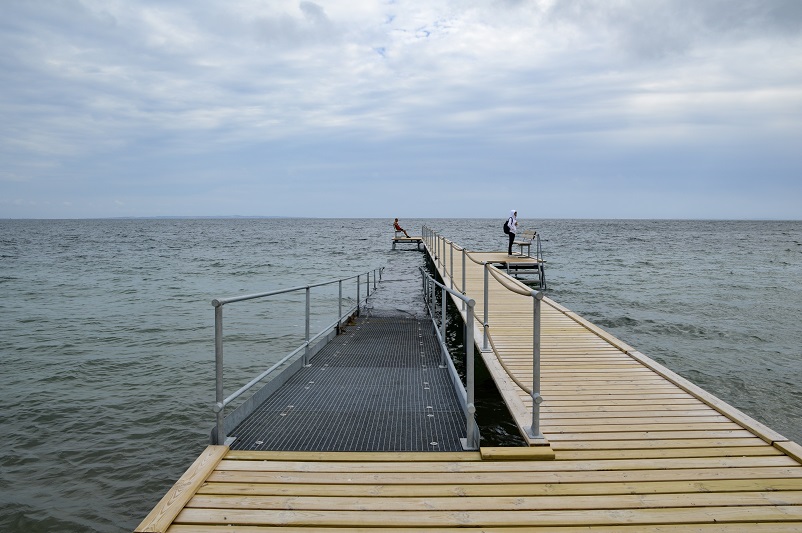 Wheelchair accessible dock at Moesgaard beach near Aarhus, Denmark
