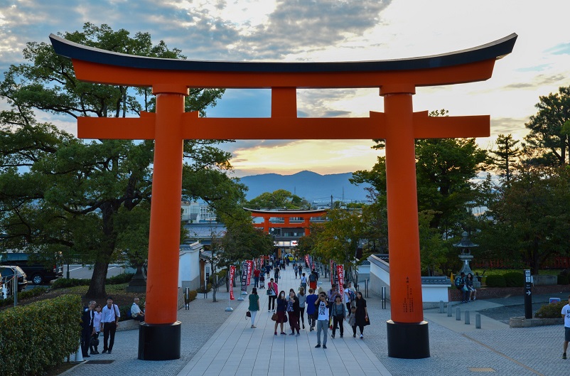 Two torii gates in Kyoto, Japan