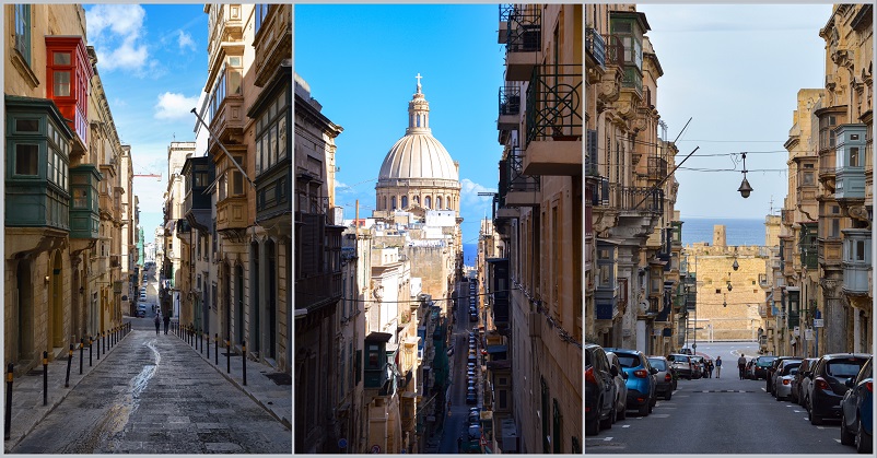 Valletta photo spots: three beautiful street views in Valletta, Malta
