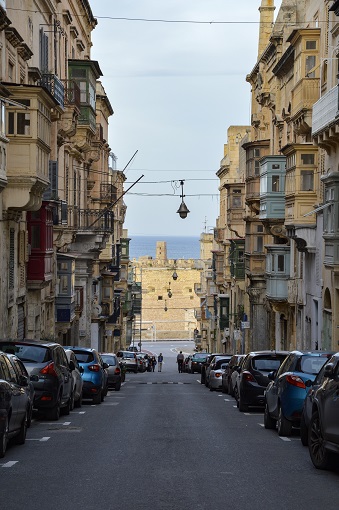Street view in Valletta, Malta