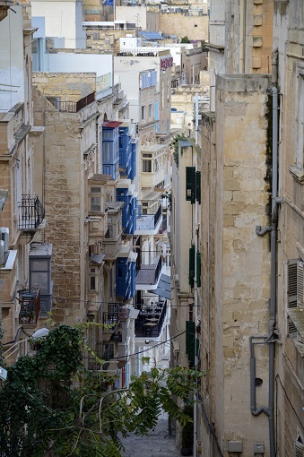View of a street in Valletta from above