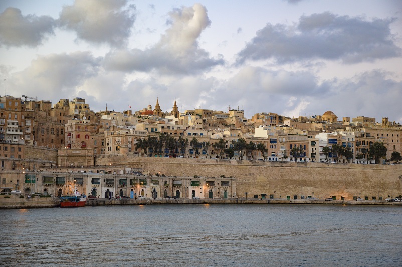 View of Valletta from the ferry going to the Three Cities