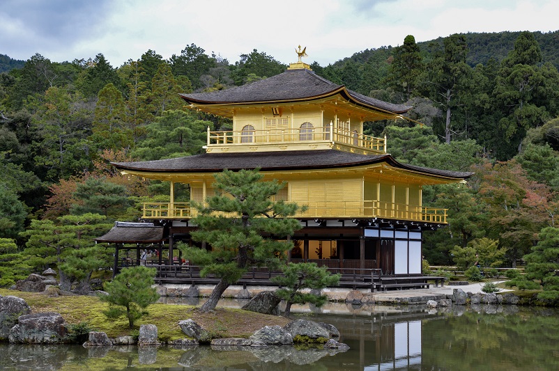 Beautiful gold temple, Kinkaku-ji, Golden Pavilion, one of many things to do in Kyoto