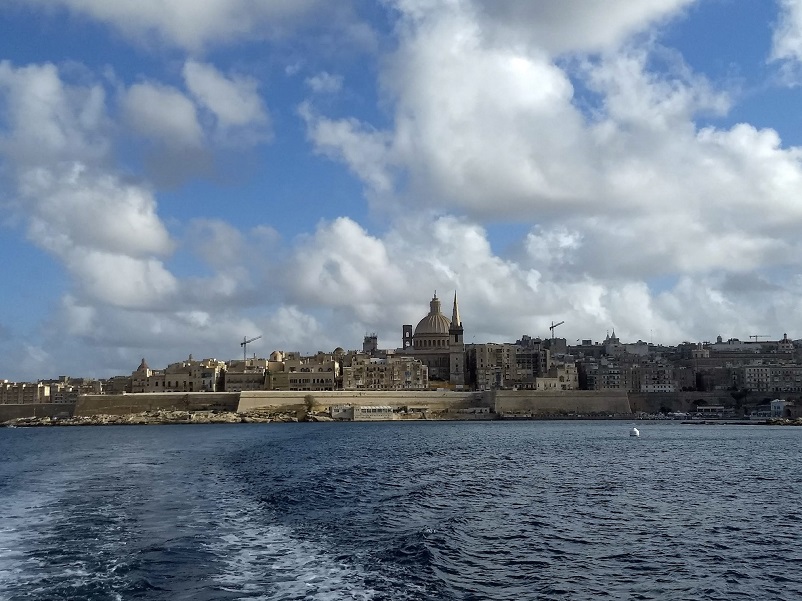 View of Valletta from Sliema ferry in Malta