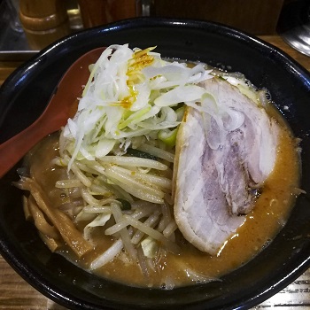 Bowl of miso ramen from Hanada, one of our recommendations for cheap eats in Tokyo