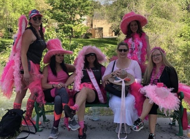 Women wearing pink and fabulous hats