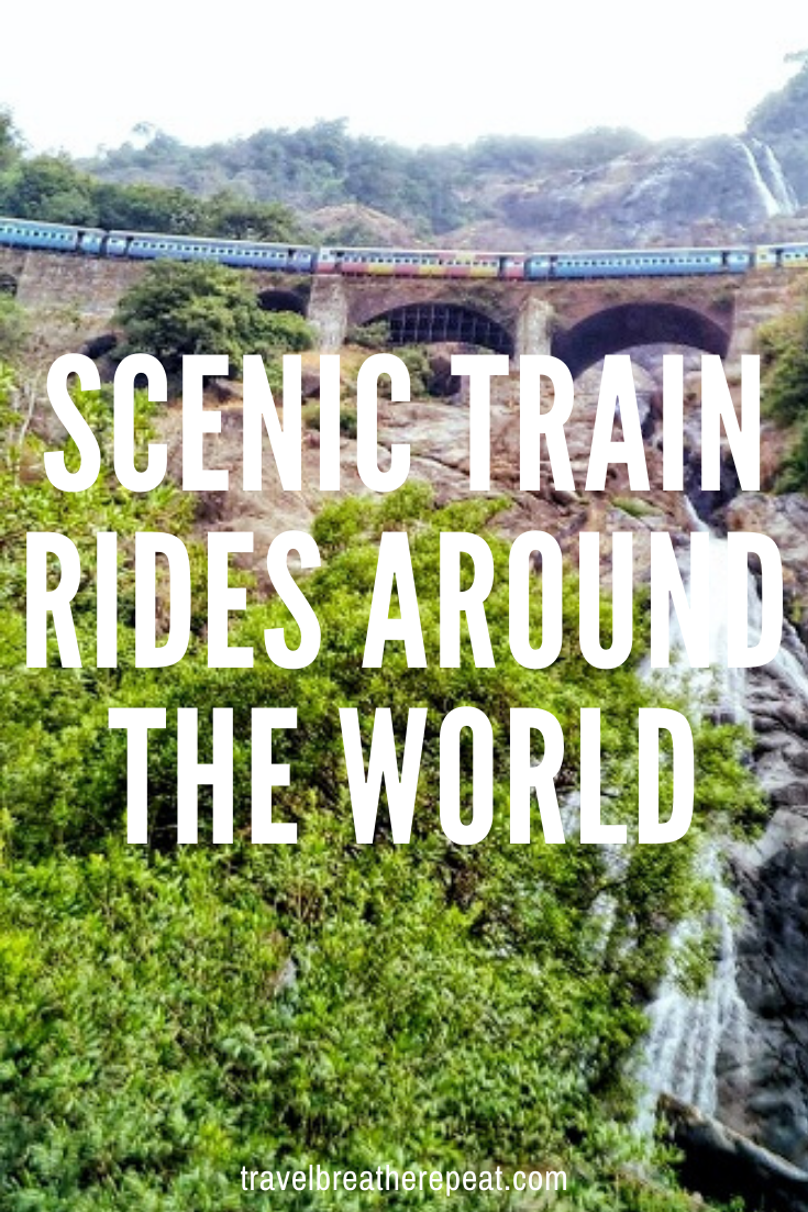 13 scenic train rides around the world including beautiful train rides in Europe, India, and beyond #traintravel #travelinspiration #europetravel #indiatravel