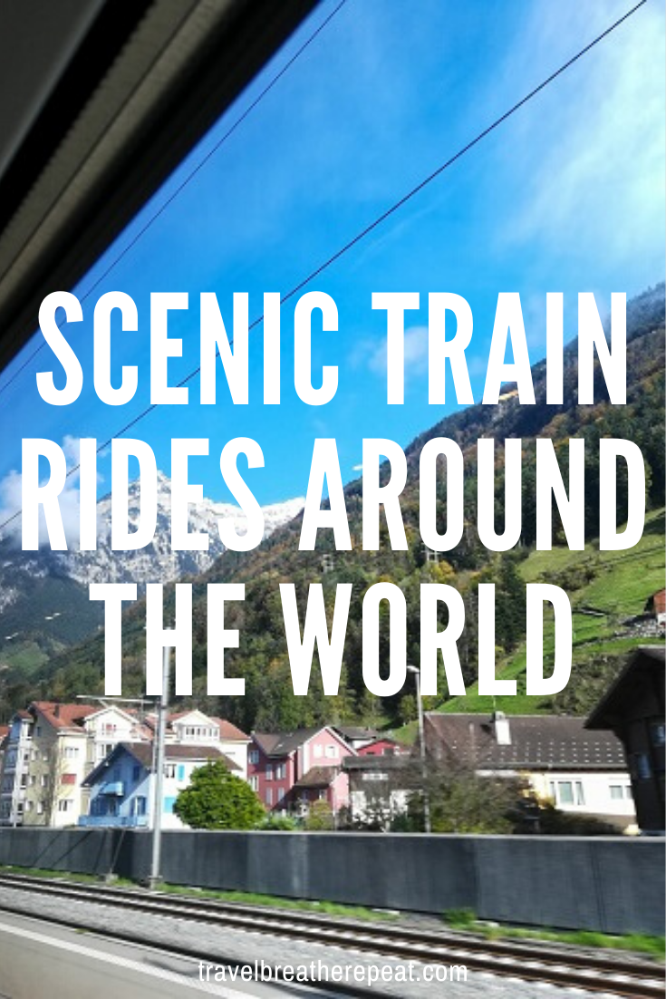 13 scenic train rides around the world including beautiful train rides in Europe, India, and beyond #traintravel #travelinspiration #europetravel #indiatravel